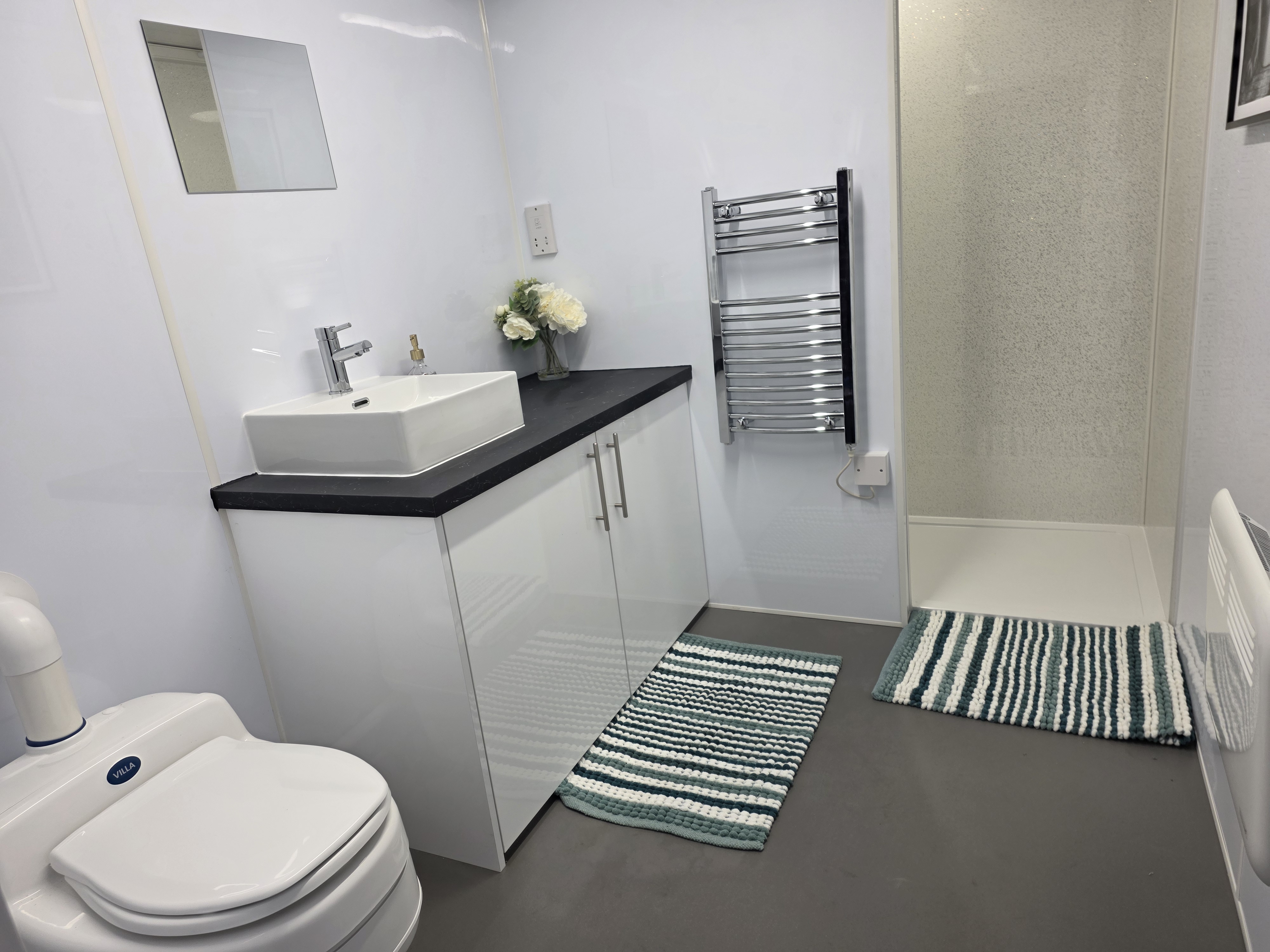 Bathroom pod — full interior with shower