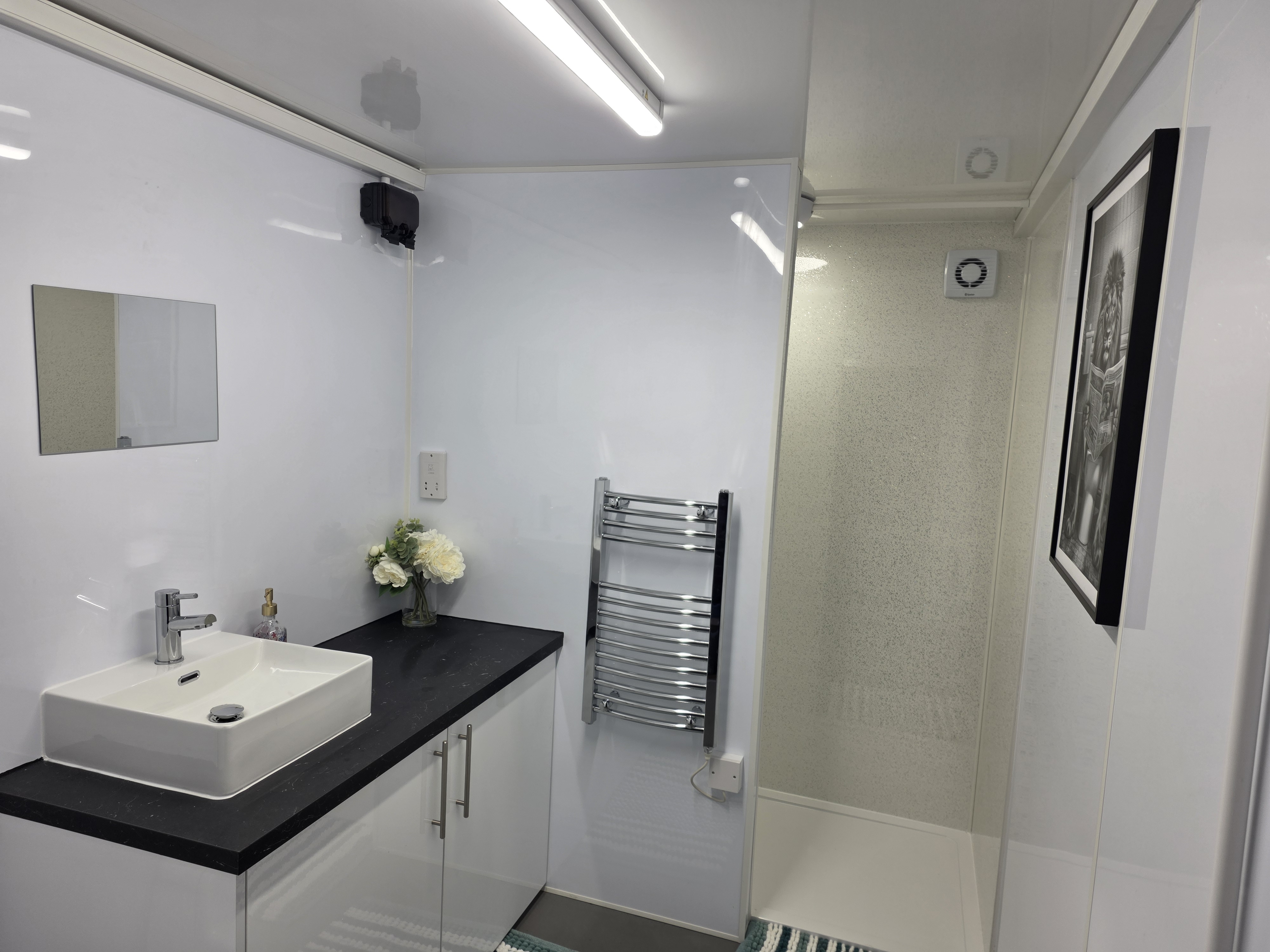 Bathroom pod — vanity and WC area