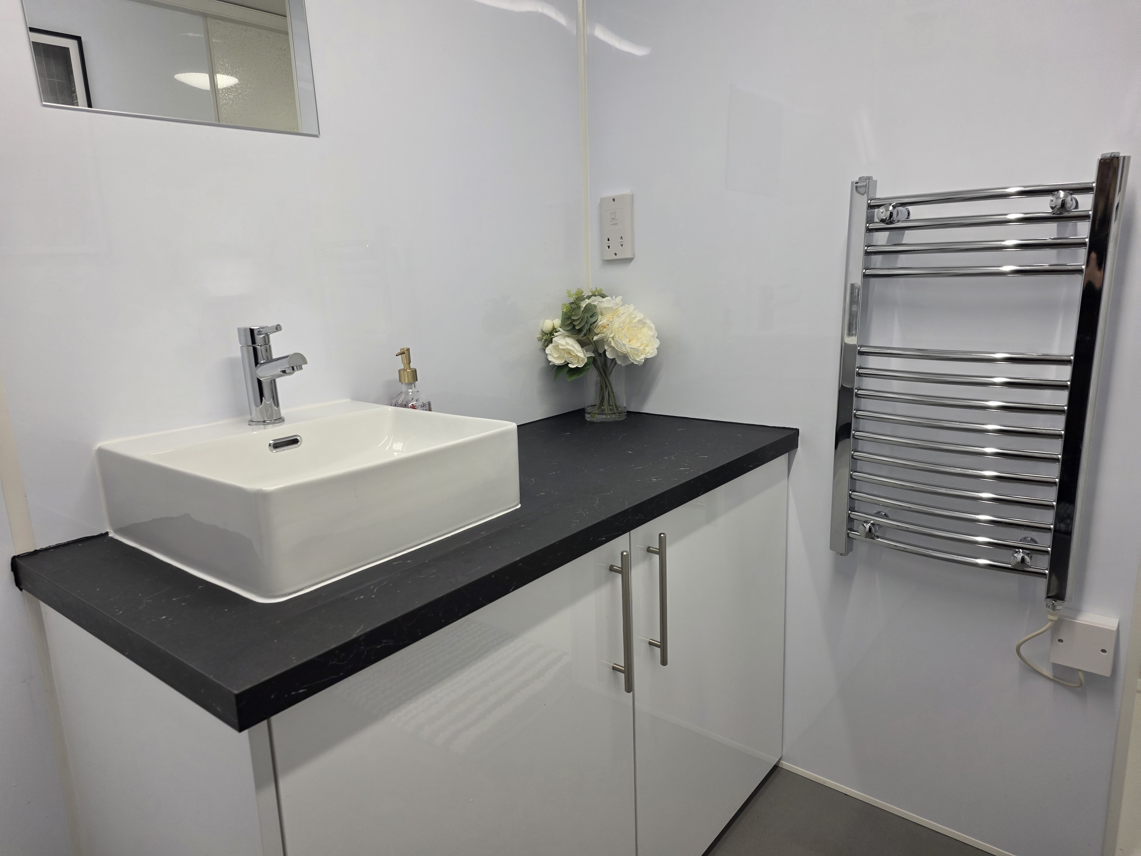 Bathroom pod — entrance and layout overview